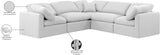 Indulge White Linen Textured Fabric Modular Sectional 141White-Sec5C Meridian Furniture