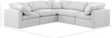 Indulge White Linen Textured Fabric Modular Sectional 141White-Sec5C Meridian Furniture