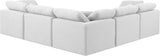 Indulge White Linen Textured Fabric Modular Sectional 141White-Sec5C Meridian Furniture