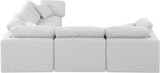 Indulge White Linen Textured Fabric Modular Sectional 141White-Sec5C Meridian Furniture