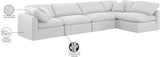 Indulge White Linen Textured Fabric Modular Sectional 141White-Sec5D Meridian Furniture