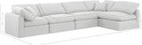 Indulge White Linen Textured Fabric Modular Sectional 141White-Sec5D Meridian Furniture