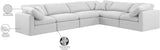 Indulge White Linen Textured Fabric Modular Sectional 141White-Sec6A Meridian Furniture