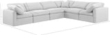 Indulge White Linen Textured Fabric Modular Sectional 141White-Sec6A Meridian Furniture