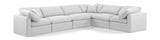 Indulge White Linen Textured Fabric Modular Sectional 141White-Sec6A Meridian Furniture