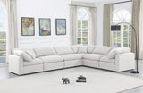 Indulge White Linen Textured Fabric Modular Sectional 141White-Sec6A Meridian Furniture