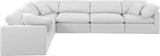 Indulge White Linen Textured Fabric Modular Sectional 141White-Sec6A Meridian Furniture