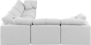 Indulge White Linen Textured Fabric Modular Sectional 141White-Sec6A Meridian Furniture