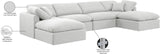 Indulge White Linen Textured Fabric Modular Sectional 141White-Sec6B Meridian Furniture