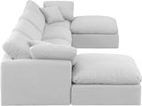 Indulge White Linen Textured Fabric Modular Sectional 141White-Sec6B Meridian Furniture