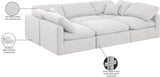 Indulge White Linen Textured Fabric Modular Sectional 141White-Sec6C Meridian Furniture