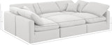 Indulge White Linen Textured Fabric Modular Sectional 141White-Sec6C Meridian Furniture