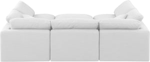 Indulge White Linen Textured Fabric Modular Sectional 141White-Sec6C Meridian Furniture