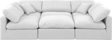 Indulge White Linen Textured Fabric Modular Sectional 141White-Sec6C Meridian Furniture