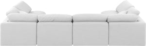 Indulge White Linen Textured Fabric Modular Sectional 141White-Sec6D Meridian Furniture