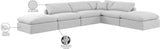 Indulge White Linen Textured Fabric Modular Sectional 141White-Sec6E Meridian Furniture