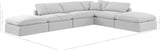 Indulge White Linen Textured Fabric Modular Sectional 141White-Sec6E Meridian Furniture