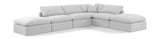 Indulge White Linen Textured Fabric Modular Sectional 141White-Sec6E Meridian Furniture