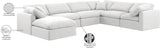 Indulge White Linen Textured Fabric Modular Sectional 141White-Sec7A Meridian Furniture