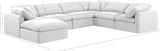 Indulge White Linen Textured Fabric Modular Sectional 141White-Sec7A Meridian Furniture