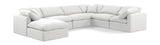 Indulge White Linen Textured Fabric Modular Sectional 141White-Sec7A Meridian Furniture