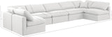 Indulge White Linen Textured Fabric Modular Sectional 141White-Sec7B Meridian Furniture