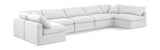 Indulge White Linen Textured Fabric Modular Sectional 141White-Sec7B Meridian Furniture