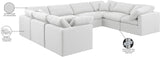 Indulge White Linen Textured Fabric Modular Sectional 141White-Sec8A Meridian Furniture