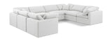 Indulge White Linen Textured Fabric Modular Sectional 141White-Sec8A Meridian Furniture