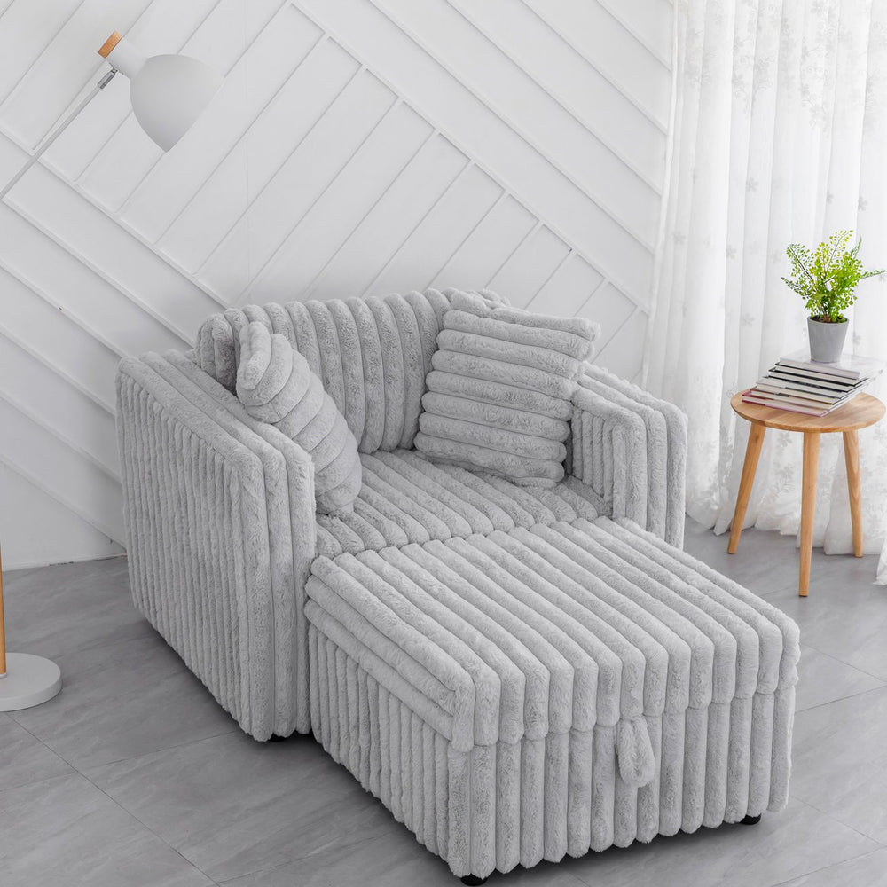 English Elm 44.9"Soft Modular Sofa with Removable Zipper Cushions, Hidden Hydraulic Storage, Easy Cleanability Light Gray W1767S00006