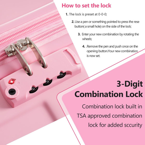 English Elm Hardshell Abs Checked Suitcase with 360 Spinner Wheels Expandable Tsa Lock 28 Inch Pink N730P296747P