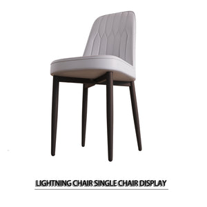 English Elm A Set Of 2 Modern Grey Dining Chairs With Pu Leather, Thick Cushions & Sturdy Black Metal Legs W2189140246