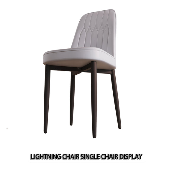 English Elm A Set Of 2 Modern Grey Dining Chairs With Pu Leather, Thick Cushions & Sturdy Black Metal Legs W2189140246