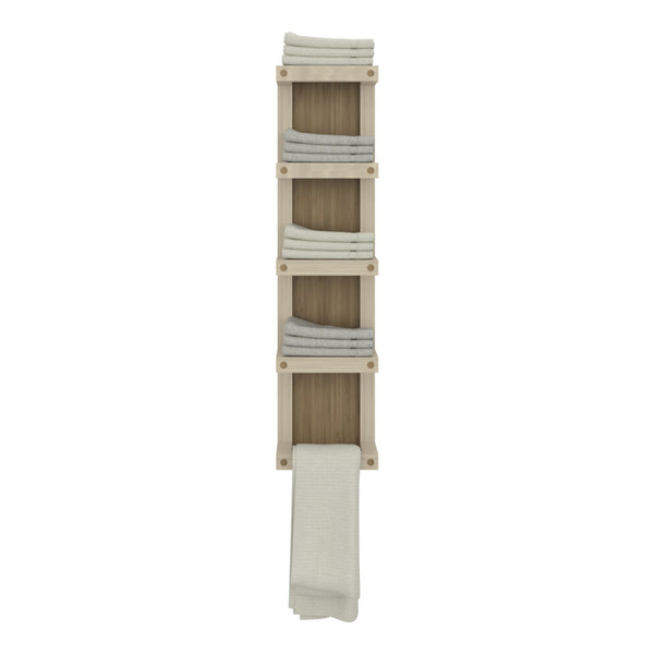 English Elm Arlington 5-Tier Wall Towel Rack Oak - Space-Saving Vertical Walnut Organizer for Small Baths B070P374515