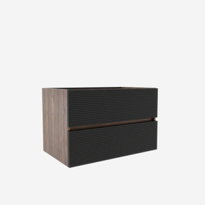 English Elm Grace Wall Mounted Floating Vanity Walnut Wood Grain Mid Century Modern Bathroom Storage W1865P365231