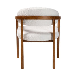Baxton Studio Baxton Studio Biana Boucle Dining Chair - Japandi-Inspired Cream Accent Chair for Modern Elegance BBT5541-Cream/Walnut-DC