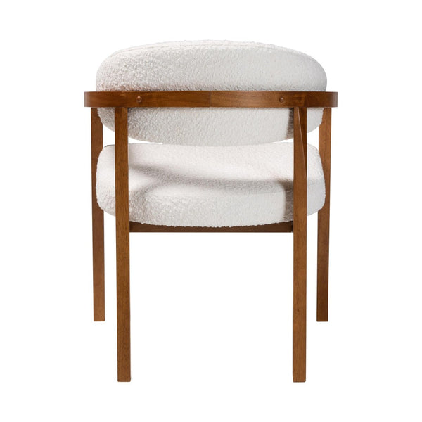 Baxton Studio Baxton Studio Biana Boucle Dining Chair - Japandi-Inspired Cream Accent Chair for Modern Elegance BBT5541-Cream/Walnut-DC