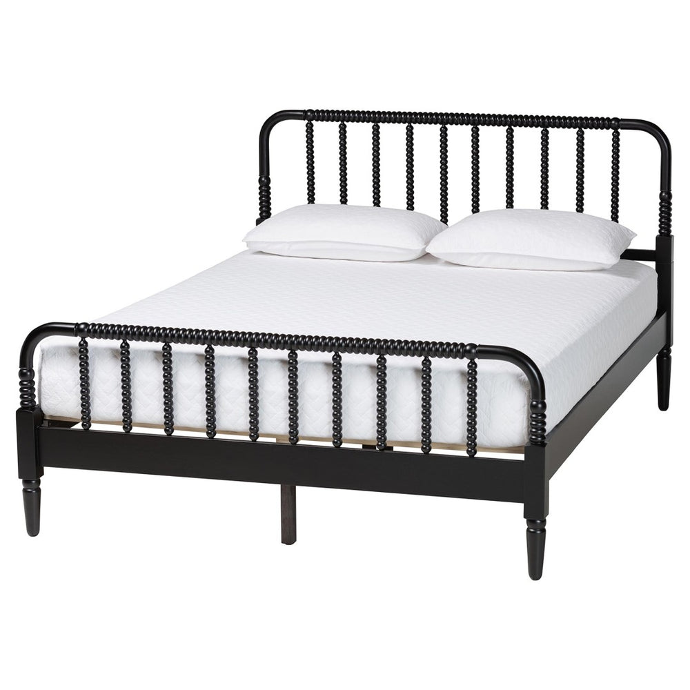 Baxton Studio Baxton Studio Braith Farmhouse Spindle Platform Bed – Timeless Charm, Sturdy Design for Any Bedroom Black Queen SW8620-Black-Queen