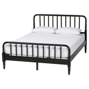 Baxton Studio Baxton Studio Braith Farmhouse Spindle Platform Bed – Timeless Charm, Sturdy Design for Any Bedroom Black Queen SW8620-Black-Queen