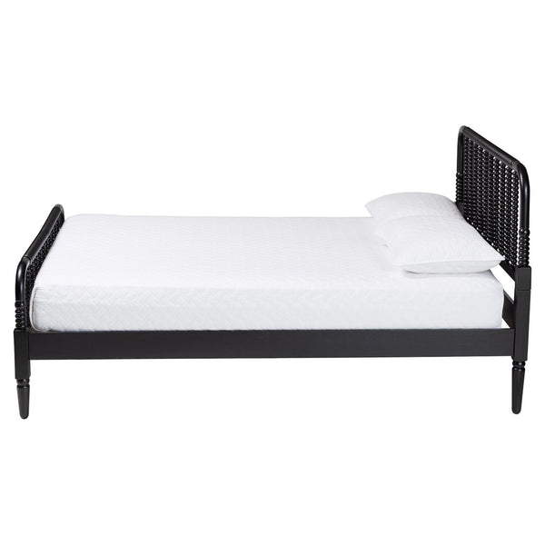 Baxton Studio Baxton Studio Braith Farmhouse Spindle Platform Bed – Timeless Charm, Sturdy Design for Any Bedroom Black Queen SW8620-Black-Queen