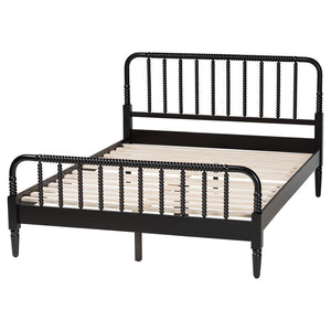 Baxton Studio Baxton Studio Braith Farmhouse Spindle Platform Bed – Timeless Charm, Sturdy Design for Any Bedroom Black Queen SW8620-Black-Queen