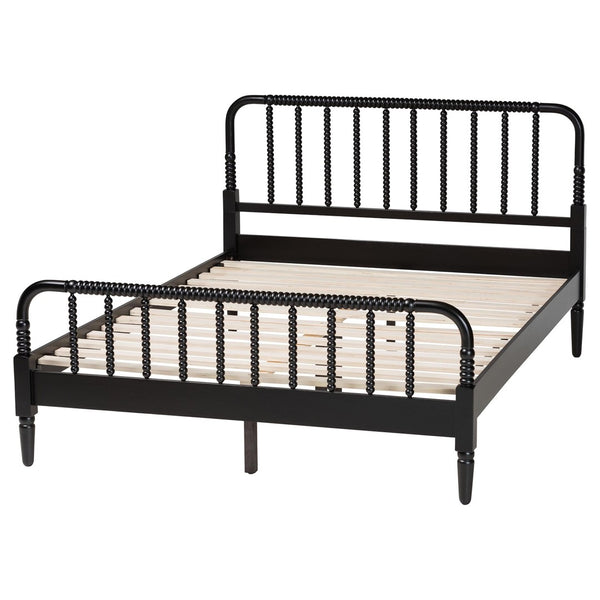 Baxton Studio Baxton Studio Braith Farmhouse Spindle Platform Bed – Timeless Charm, Sturdy Design for Any Bedroom Black Queen SW8620-Black-Queen