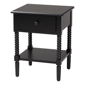 Baxton Studio Baxton Studio Braith Farmhouse 4-Piece Bedroom Set with Spindle Design and Functional Storage Solutions Black Queen Melisa-Black-4PC Queen Bedroom Set