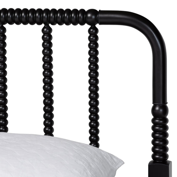 Baxton Studio Baxton Studio Braith Farmhouse 4-Piece Bedroom Set with Spindle Design and Functional Storage Solutions Black Queen Melisa-Black-4PC Queen Bedroom Set
