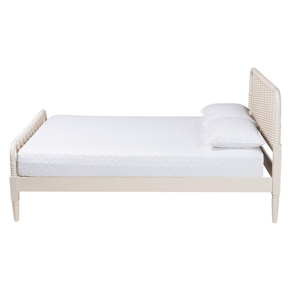 Baxton Studio Baxton Studio Braith King Size Platform Bed - Farmhouse Ivory Spindle Design with Sturdy Support SW8620-Ivory-King