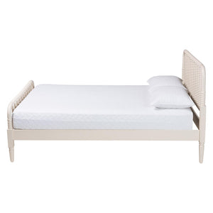Baxton Studio Baxton Studio Braith Farmhouse Spindle Platform Bed – Timeless Charm, Sturdy Design for Any Bedroom Ivory Queen SW8620-Ivory-Queen