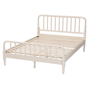 Baxton Studio Baxton Studio Braith Farmhouse Spindle Platform Bed – Timeless Charm, Sturdy Design for Any Bedroom Ivory Queen SW8620-Ivory-Queen