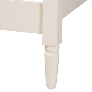 Baxton Studio Baxton Studio Braith Farmhouse Queen 4-Piece Bedroom Set with Timeless Spindle Detailing & Storage Ivory Queen SW8620-Ivory-4PC Queen Bedroom Set