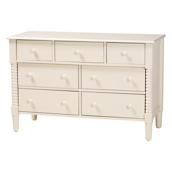 Baxton Studio Baxton Studio Braith Farmhouse Ivory King Bedroom Set - 4-Piece Rustic Charm & Durability Included SW8620-Ivory-4PC King Bedroom Set