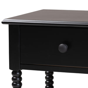 Baxton Studio Baxton Studio Braith Farmhouse Spindle Leg Nightstand with Drawer and Open Shelf for Storage Black SW8000-88NS-Black-NS